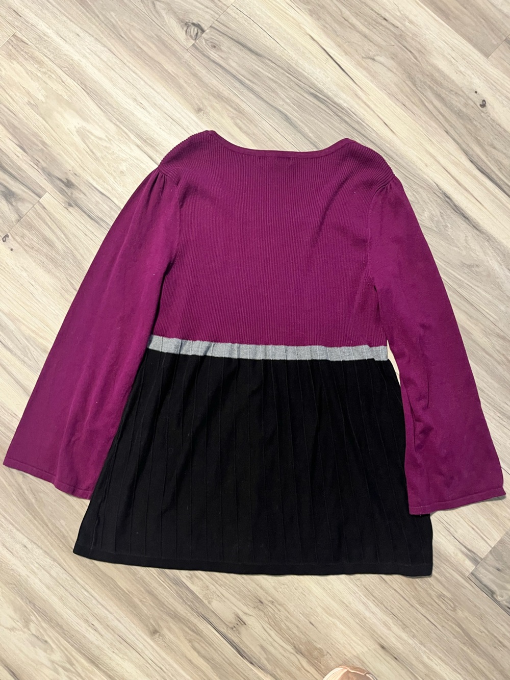 Style & Co Two-Tone Scoop Neck Rib Sweater - Picture 2 of 4